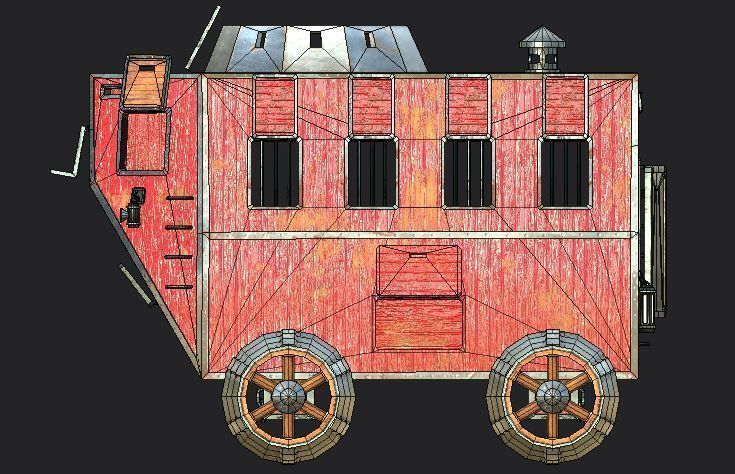 Carriage steampunk  3D model_11