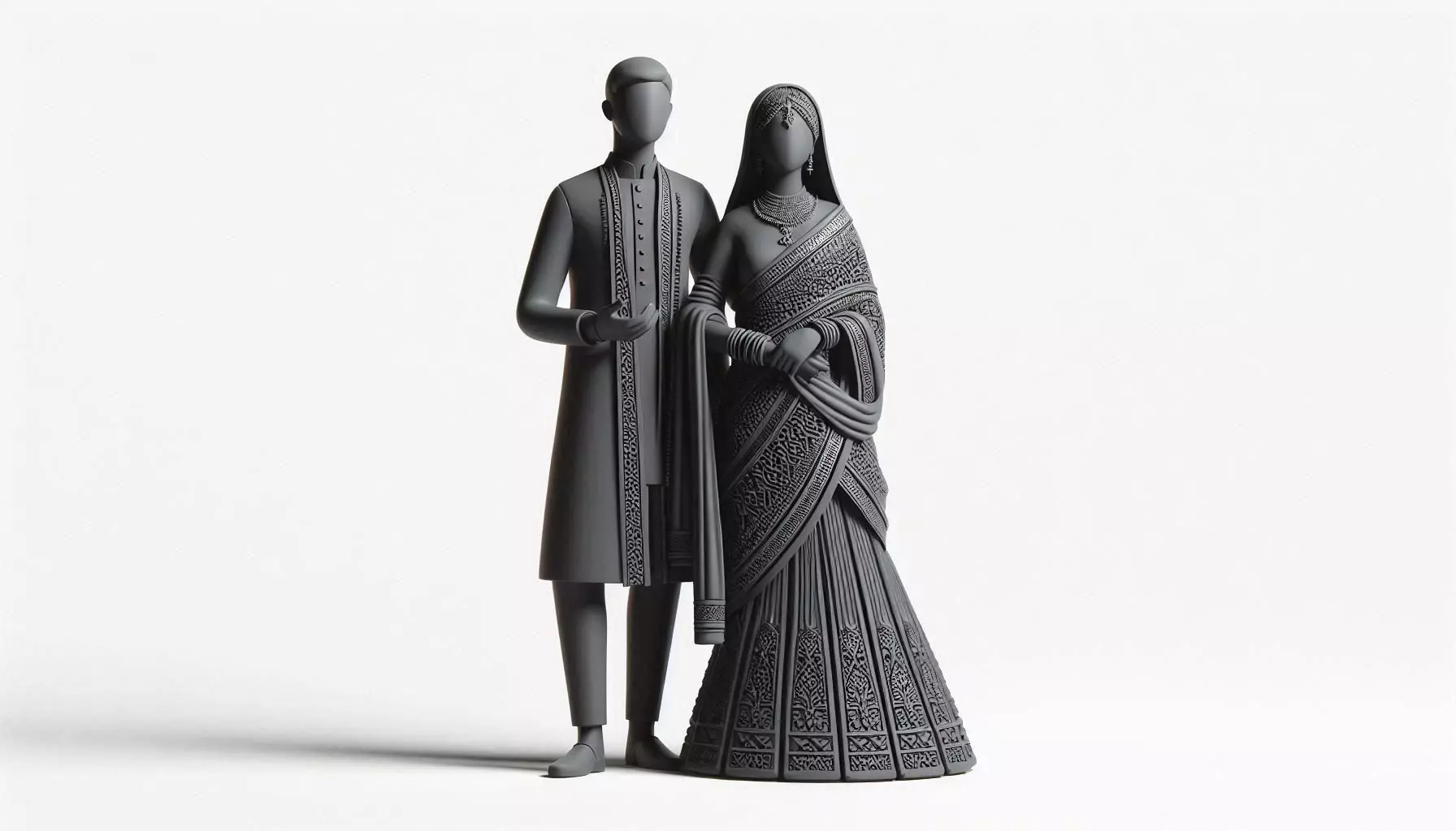 Desi Couple Traditional 3D Model 3D print model