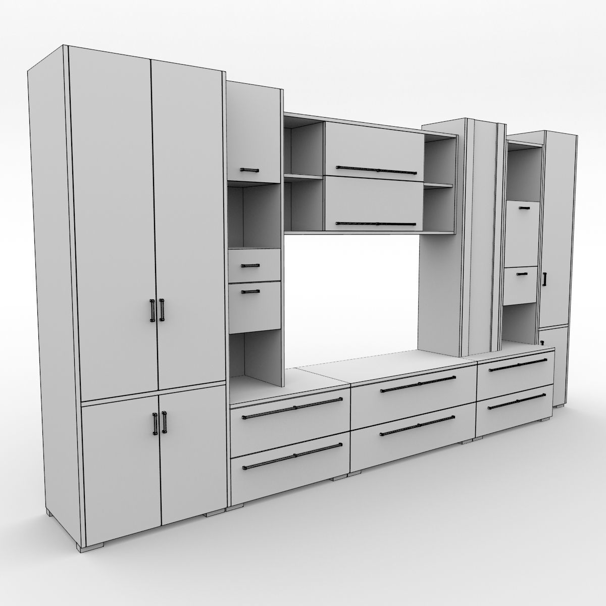 Mercur Shelving System 3D model_1
