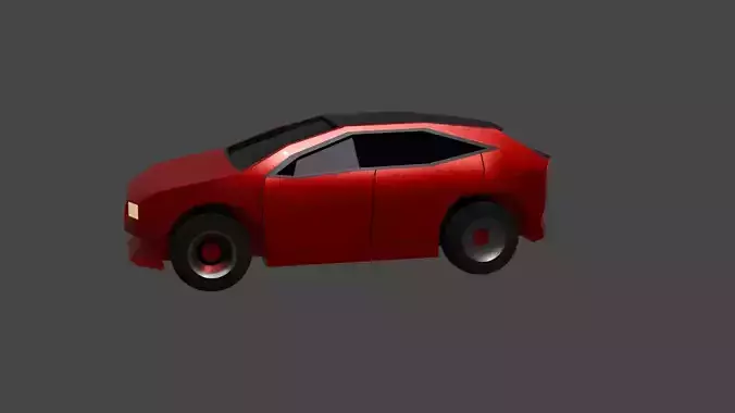 Low Poly Cartoon SUV 3D Model Game ready Vehicle FBX OBJ