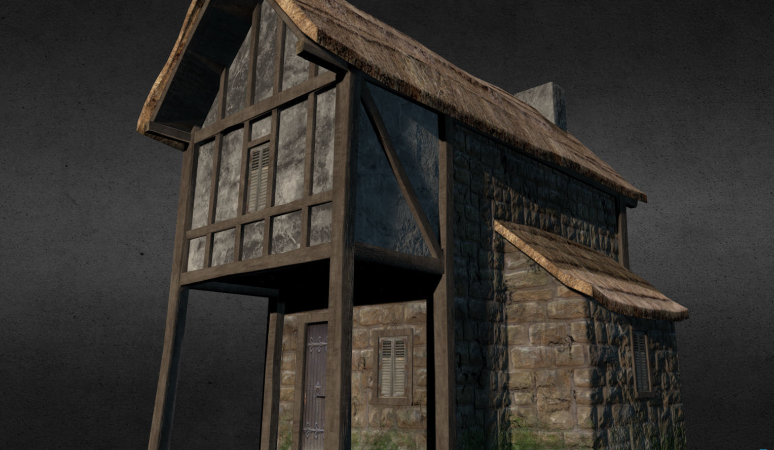 Medieval buildings pack Low-poly 3D model_4