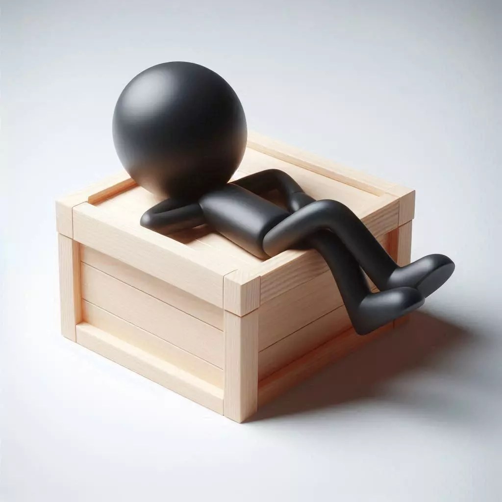 Dummy Boy on Wooden Box 3D print model