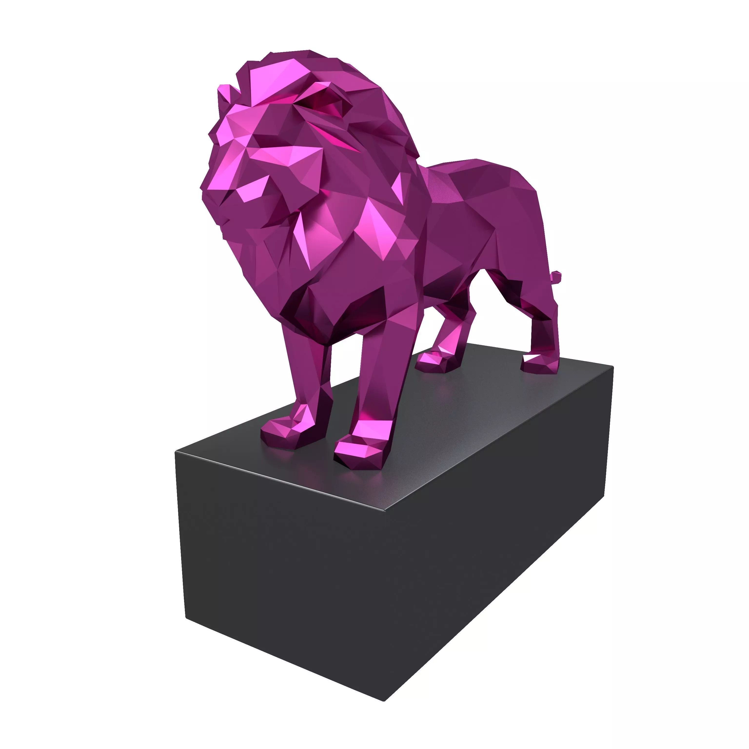 Lion Sculpture v1 006 Low-poly 3D model