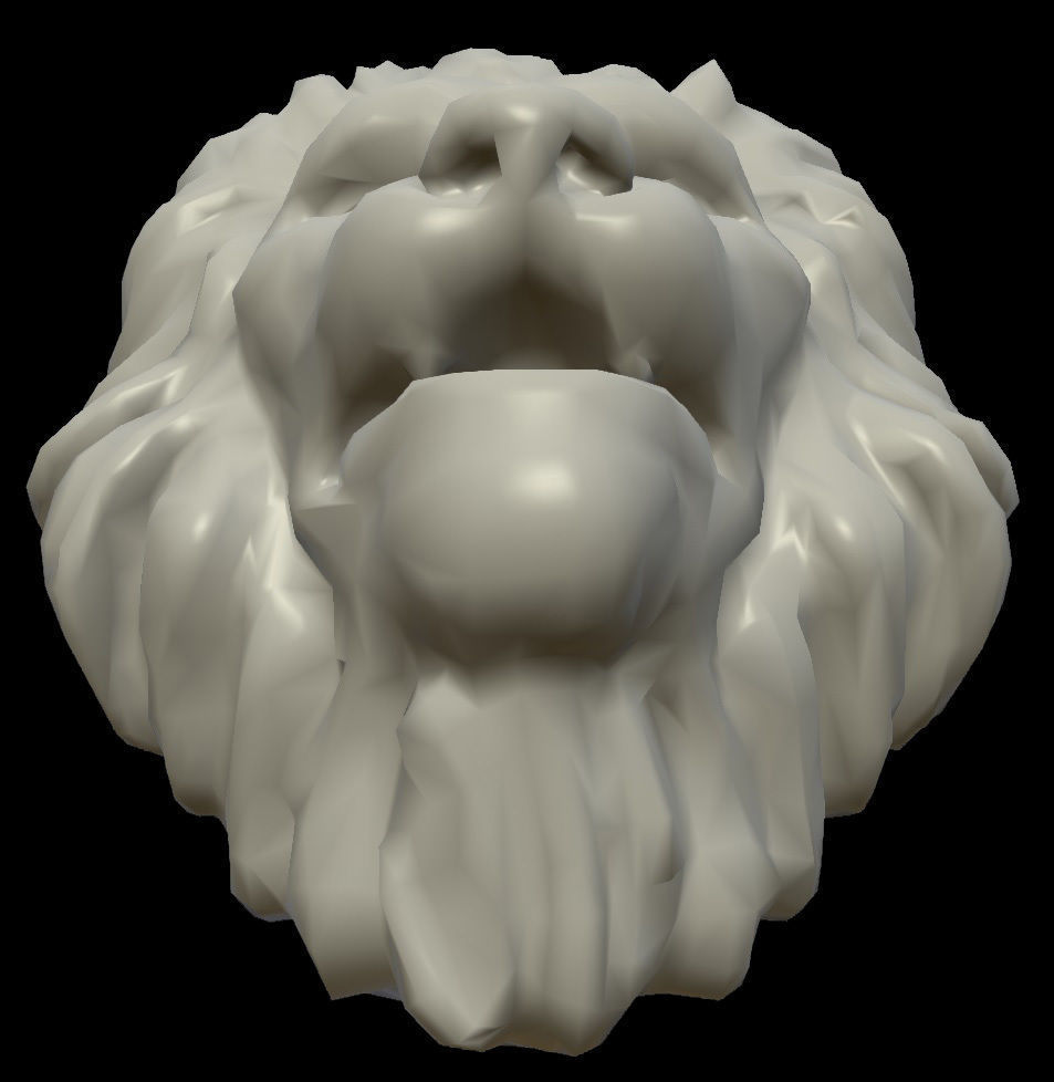 Lion Head Low-poly 3D model_3