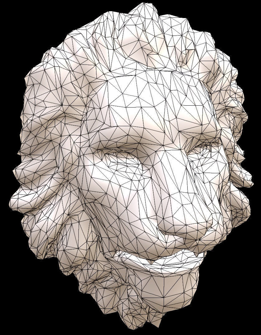 Lion Head Low-poly 3D model_4