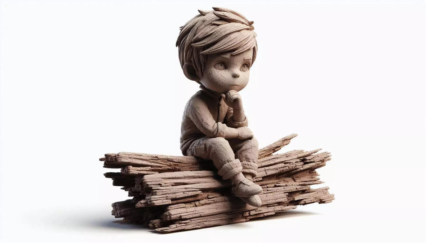 Boy Sitting Decorative 3D Model 3D print model