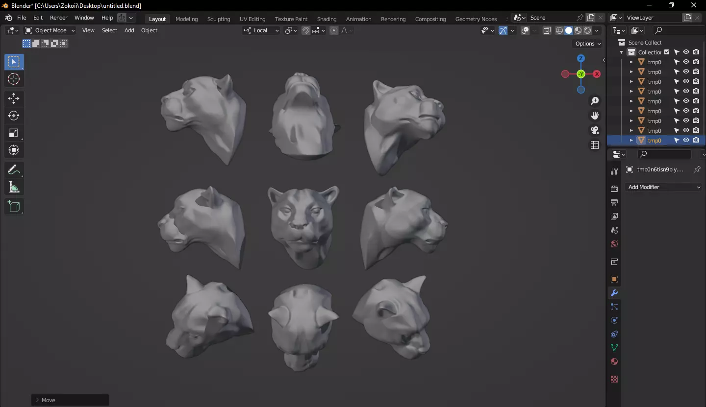Leopard Sculptural Bust for 3D Printing 3D print model