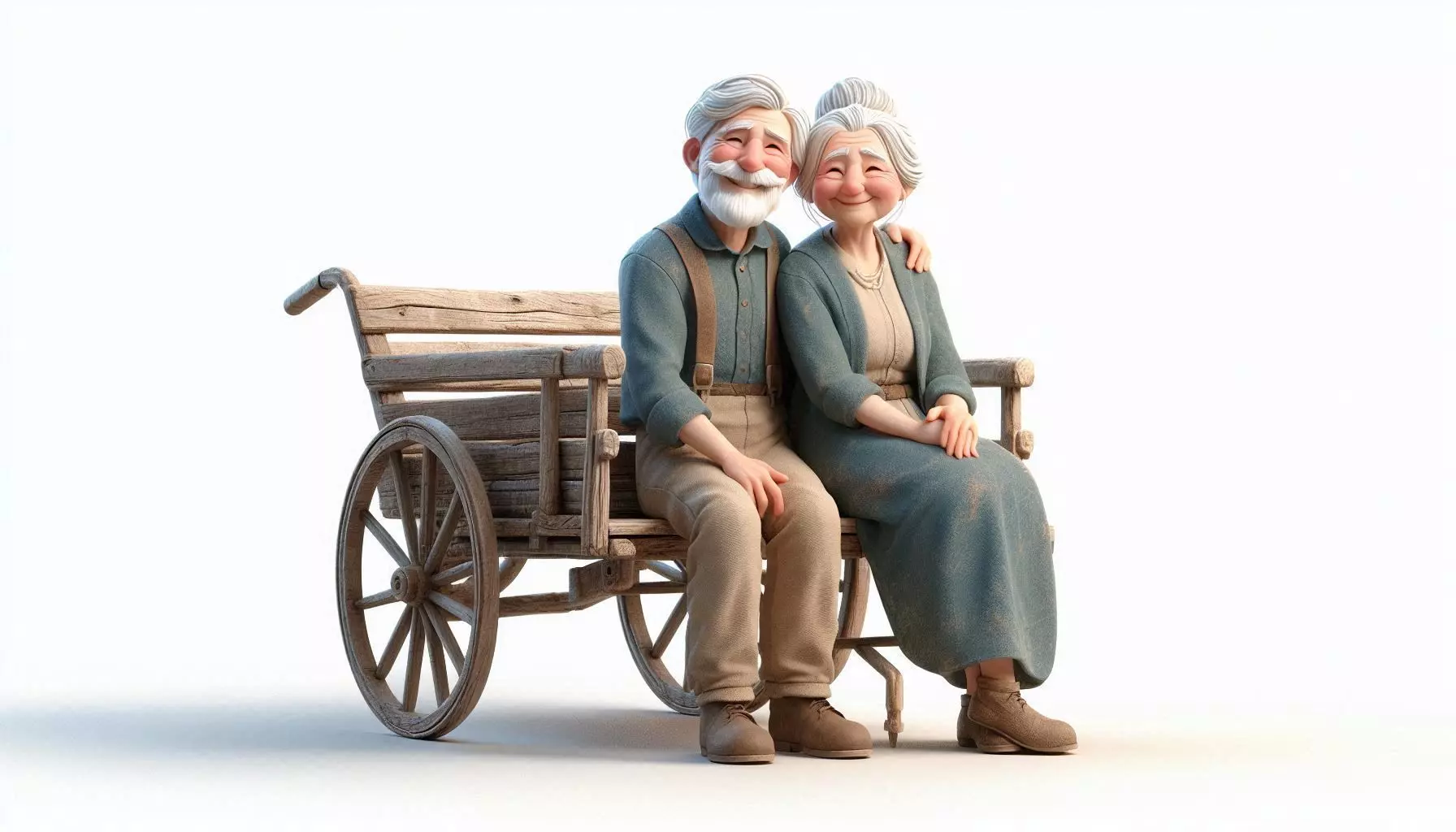 Old Couple on Cart Model 3D print model