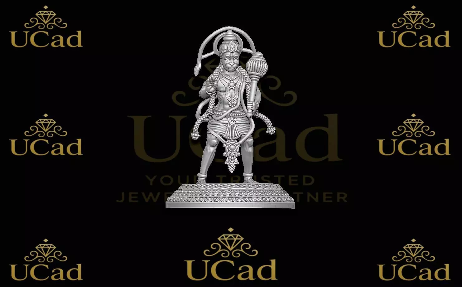 Standing Hanuman with Gada 3D print model