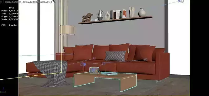Modern Living Room 3D model 7