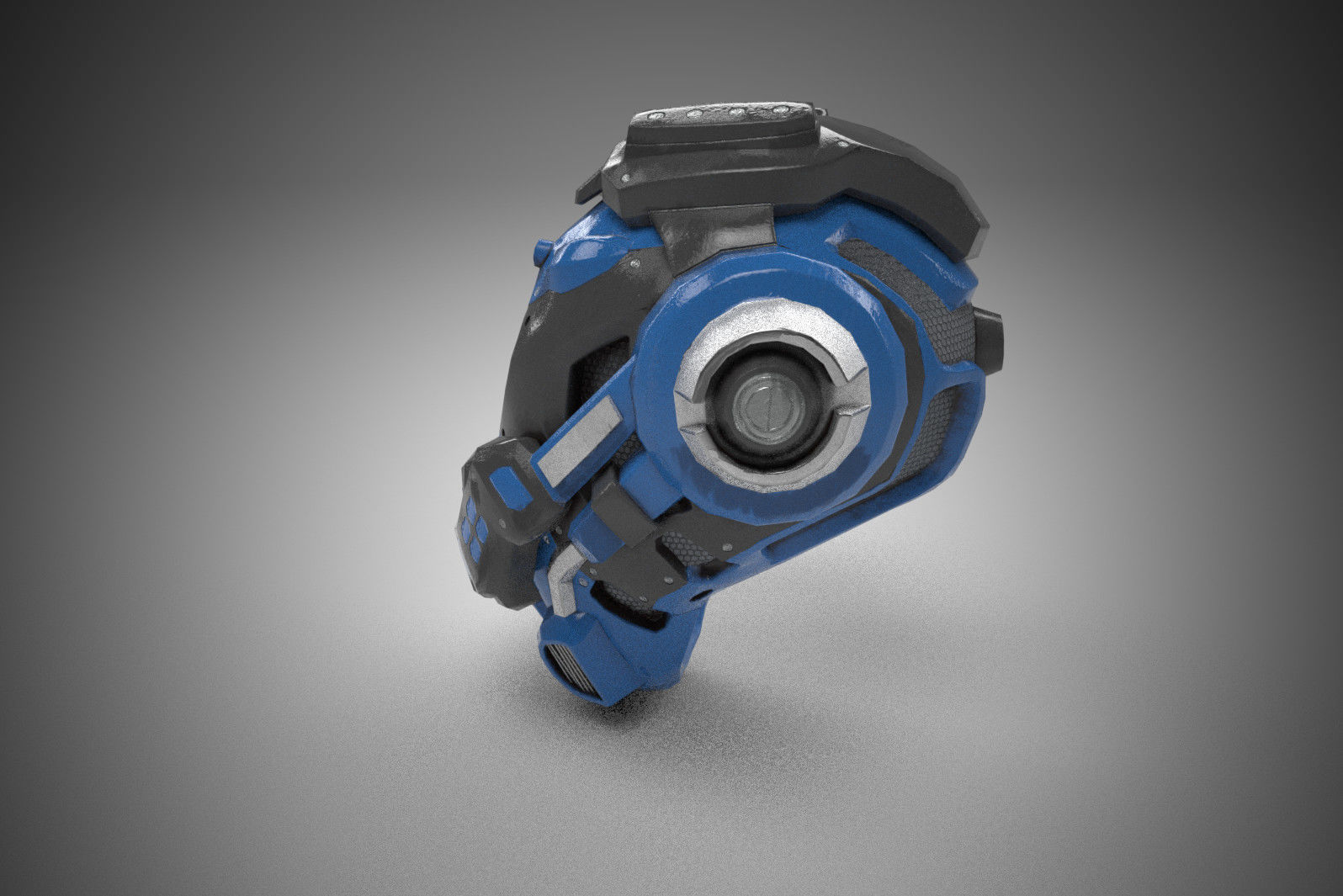 Sci-Fi Helmet Free low-poly 3D model_2