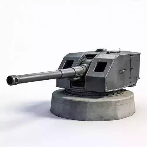 WWII Coastal Defense Battery 3D Model