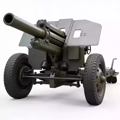 WWII Field Howitzer 3D Model