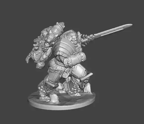 6MM SCALE WOLF CHIEFTAIN MINIATURE MODEL SCIFI OR FANTASY GAMES