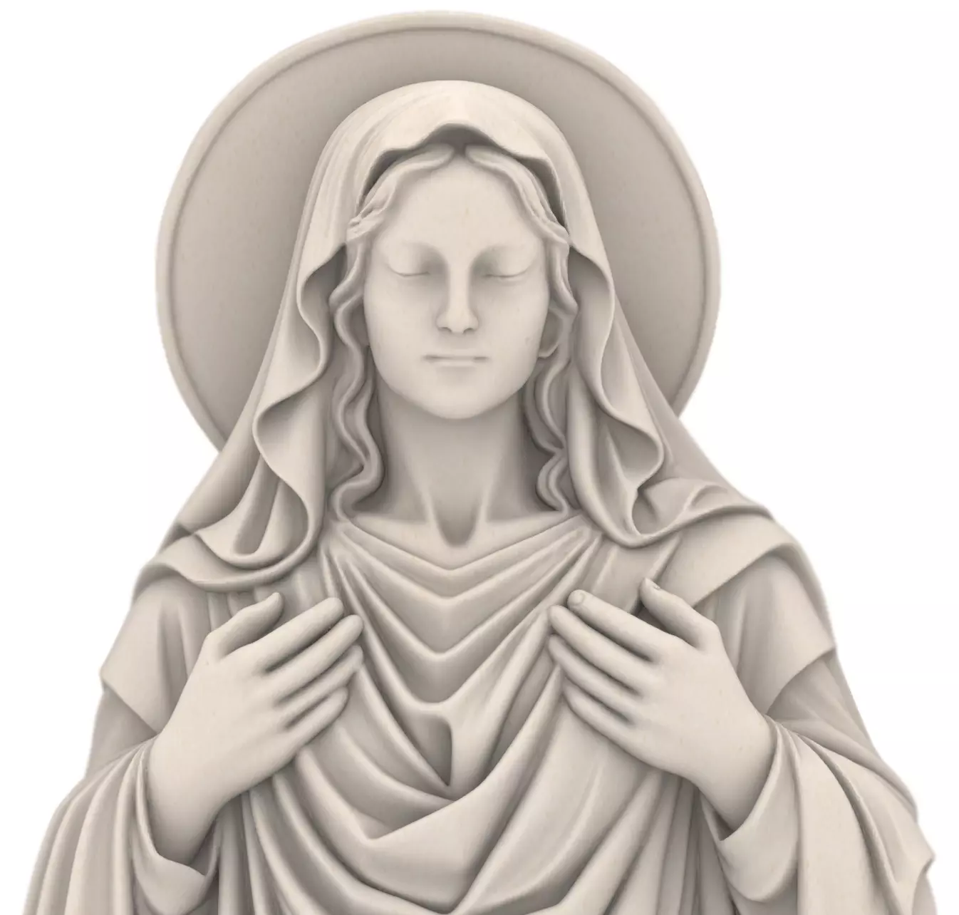 Maria Wandrelief Virgin Mary Wall Relief Madonna Sculpture 3D print model