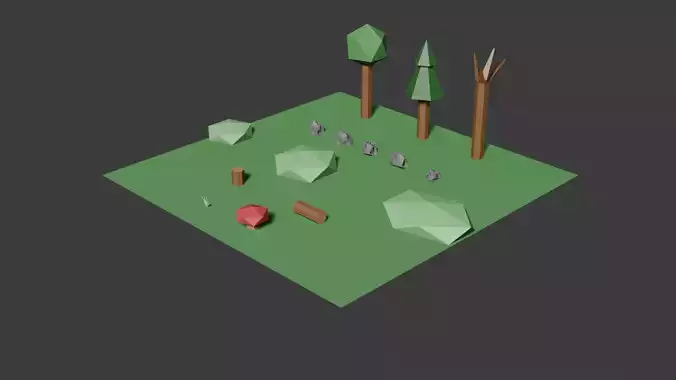 Low Poly Forest Asset Pack - Game Ready free VR / AR / low-poly 3D ...