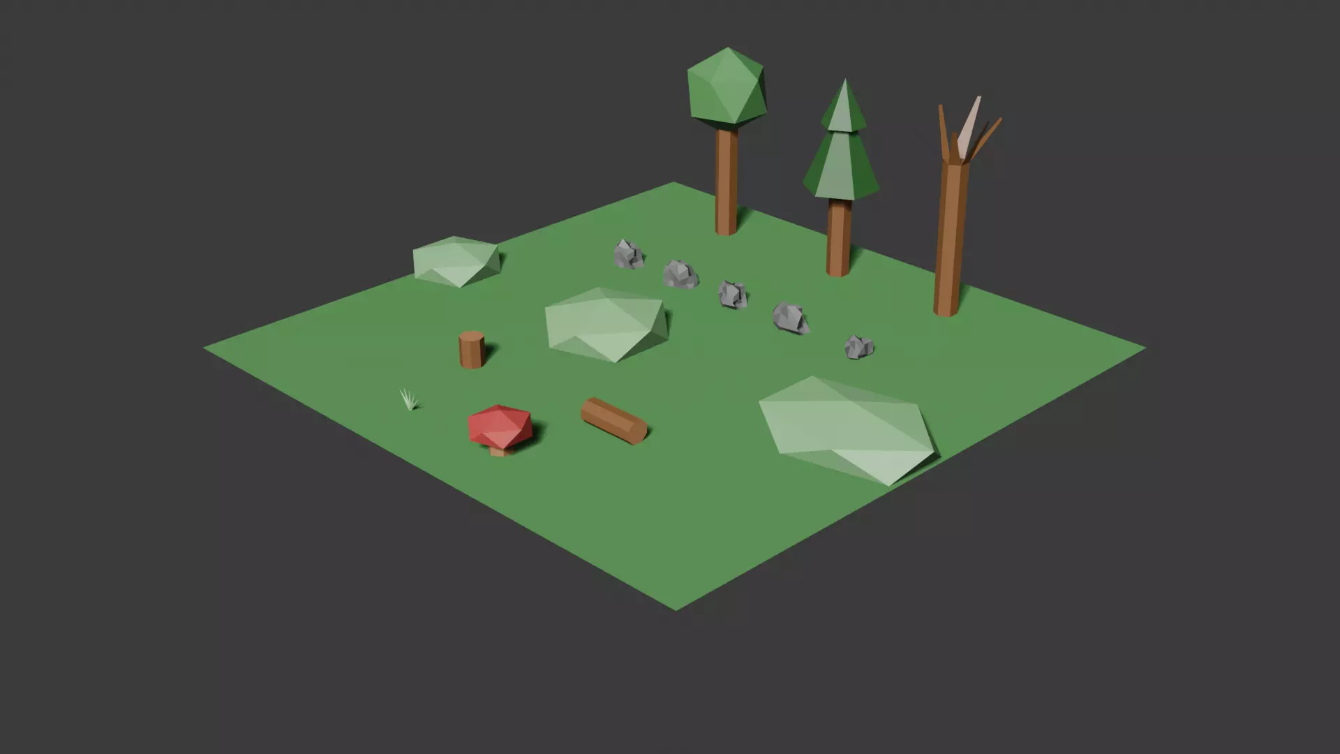 Low Poly Forest Asset Pack Free low-poly 3D model