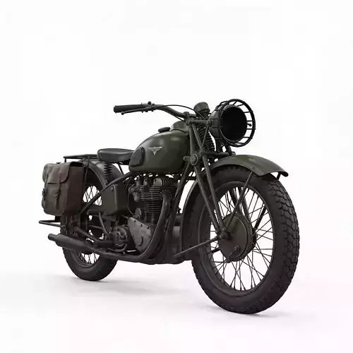 WWII Desert Military Motorcycle  Model