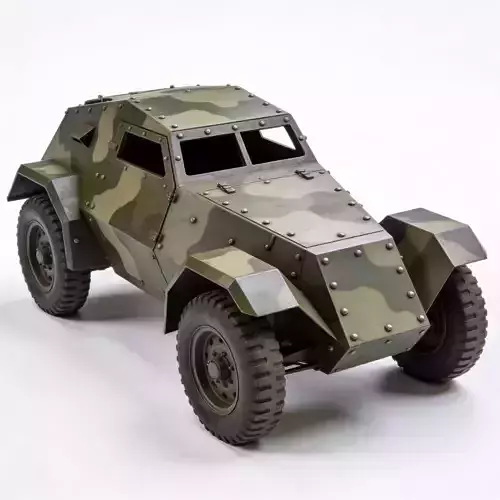 WWII Armored Recon Car 3D Model