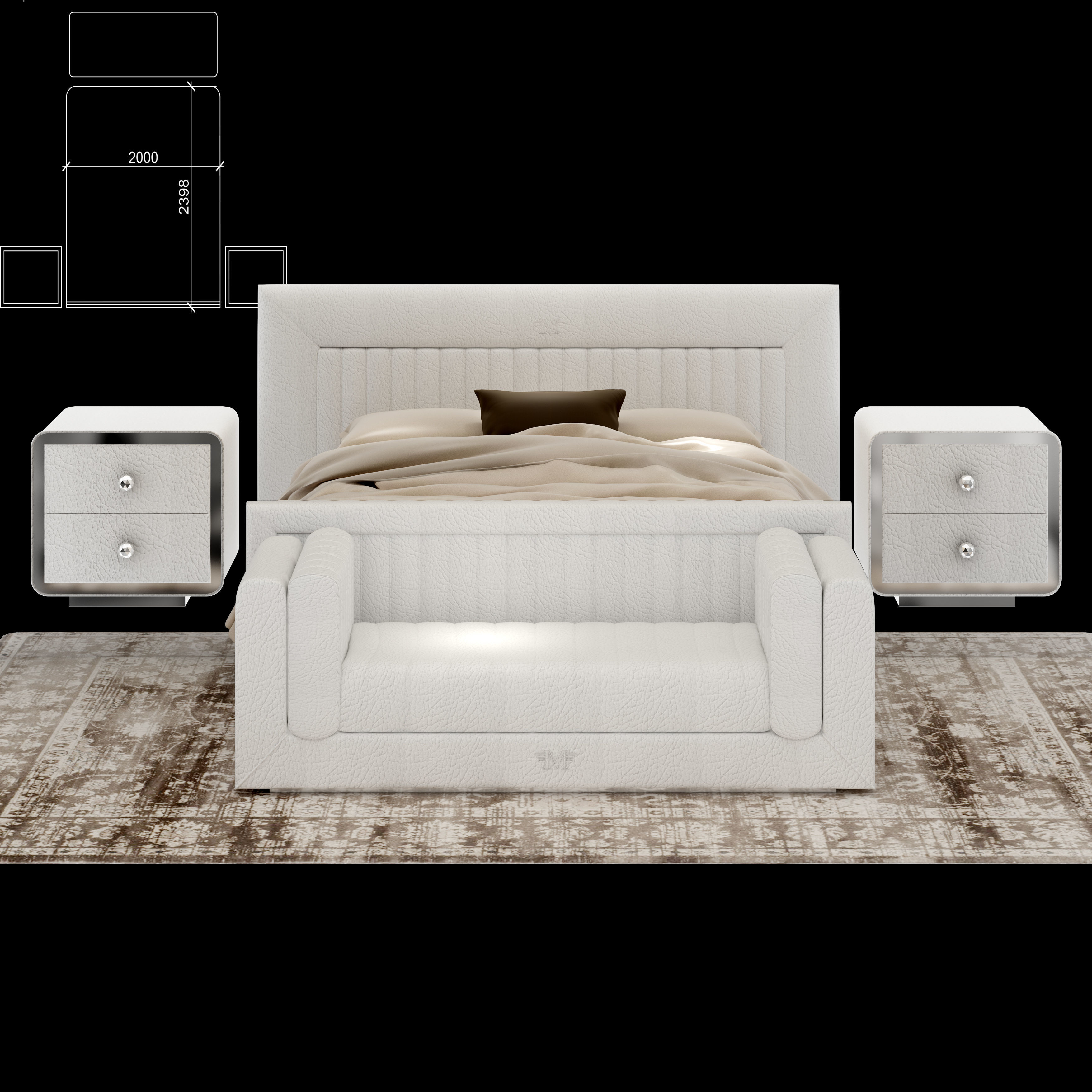 Classical Bed 3D model_1