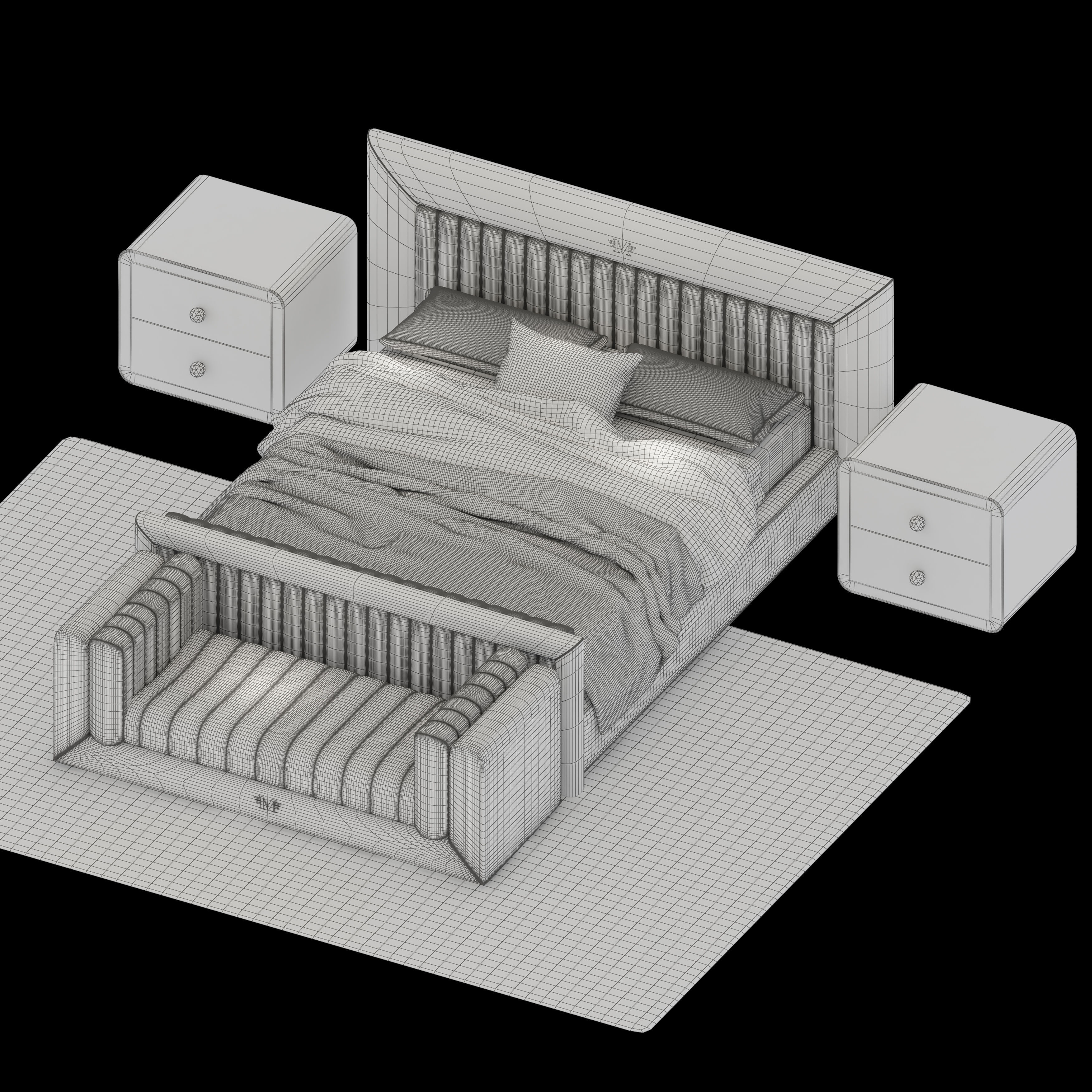 Classical Bed 3D model_2
