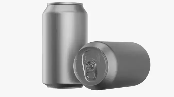 Realistic Aluminum Beverage Juice Can 355ml Mockup