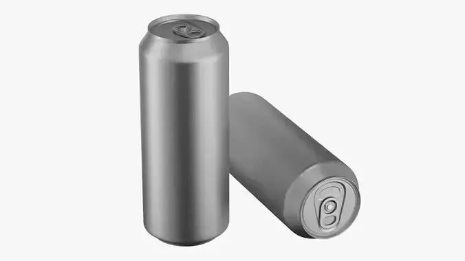 Realistic Aluminum Beverage Tallboy Can 500ml Mockup