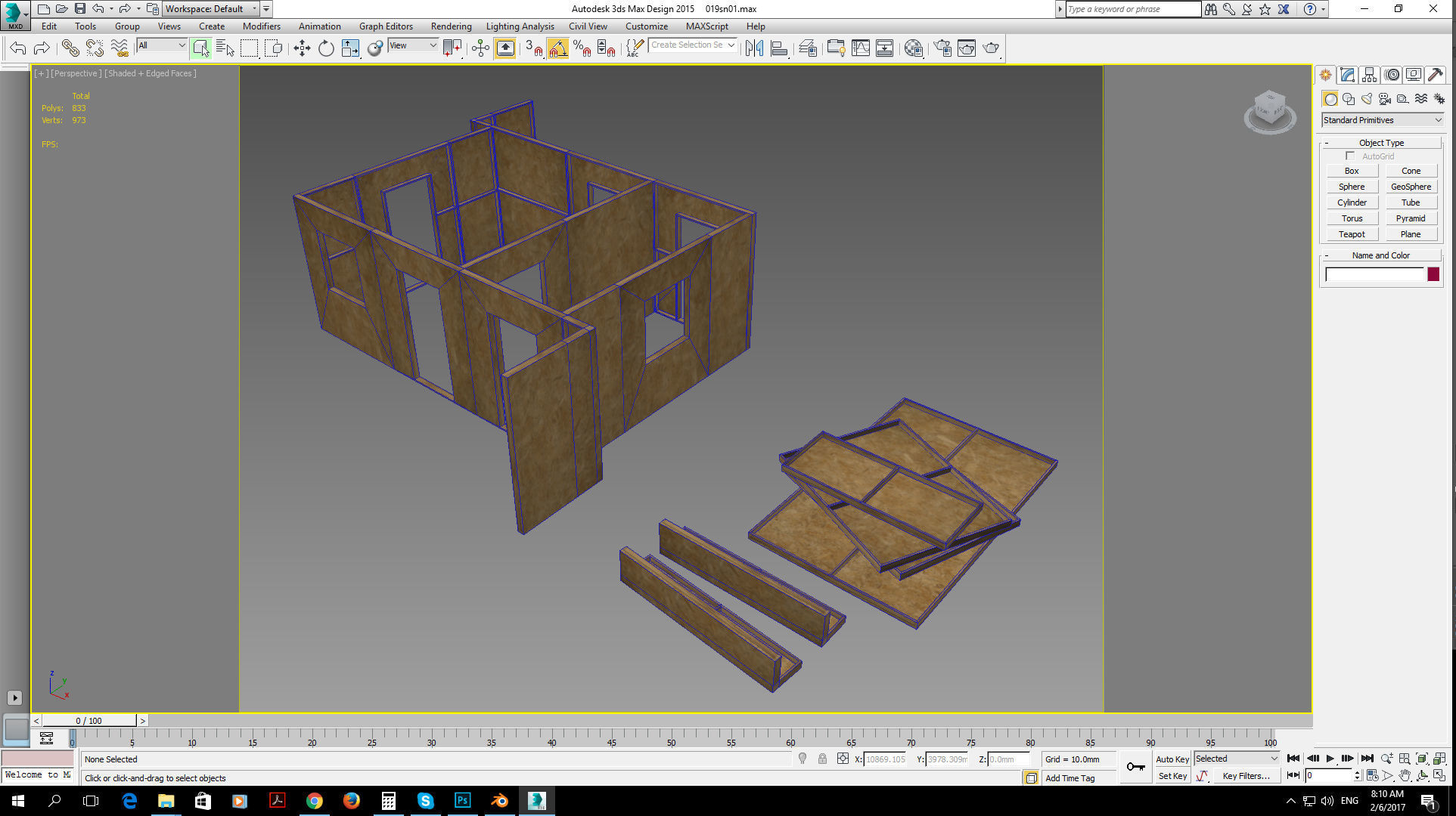 modular construction site and wall partitions Low-poly 3D model_5