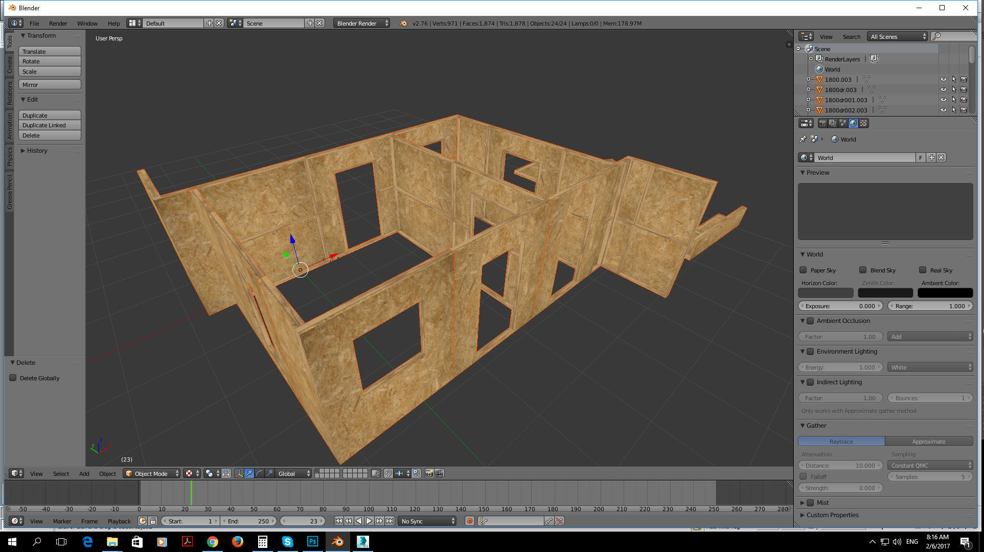 modular construction site and wall partitions Low-poly 3D model_2