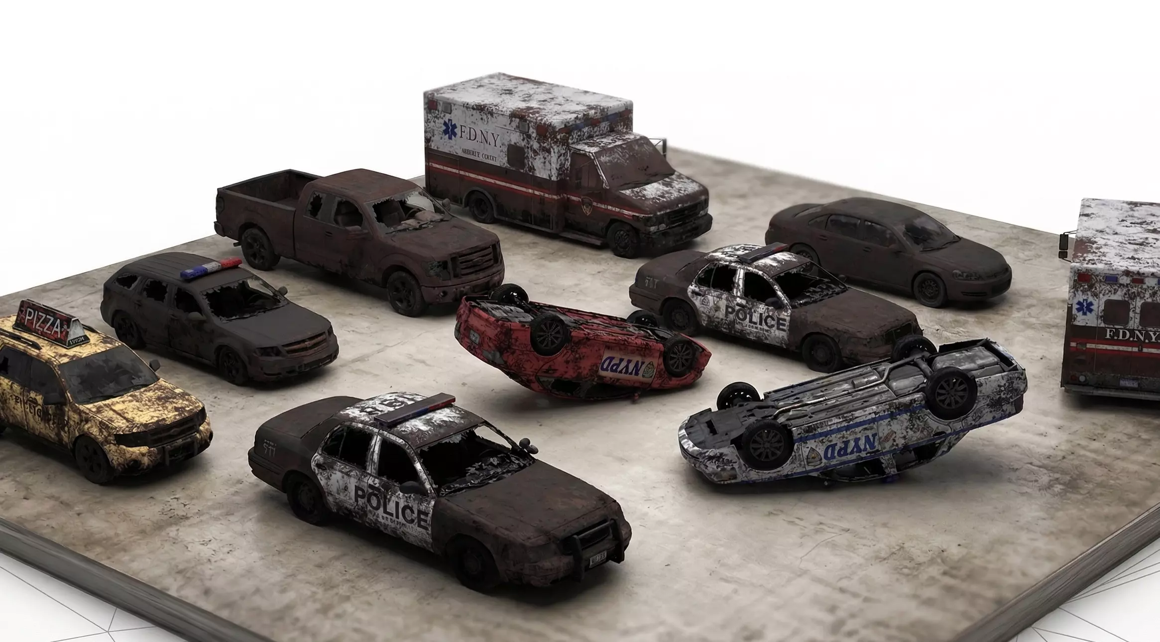 Apocalypse Vehicles Pack Game Ready High Detail 3D Models 3D model