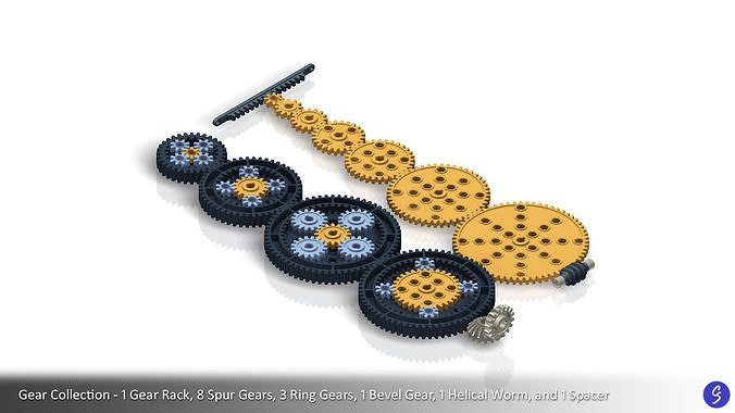 Assorted Gear Collection 01 3D print model