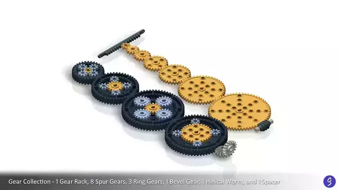 Assorted Gear Collection 01 3D print model