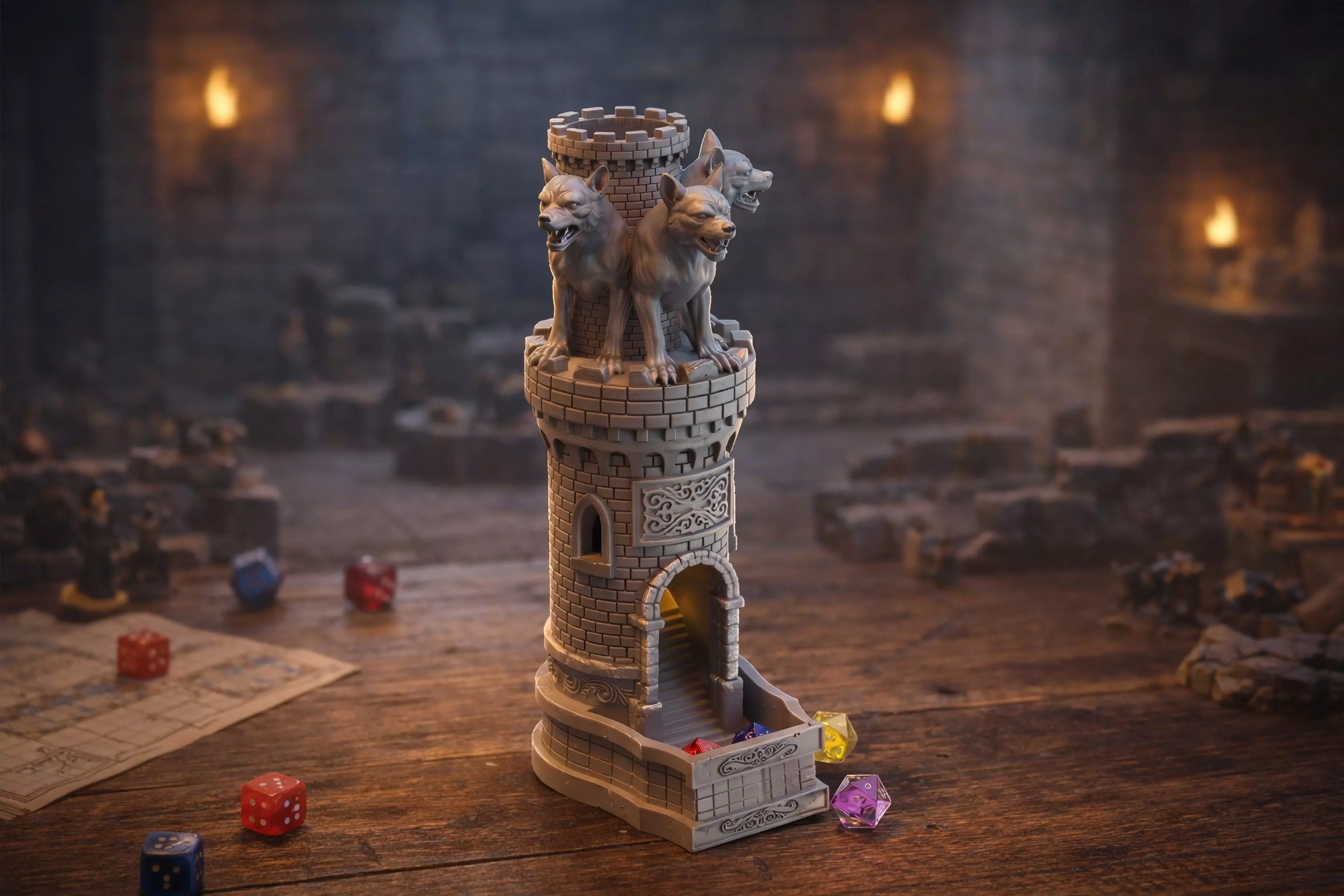 Cerberus Dice Tower 3D print model