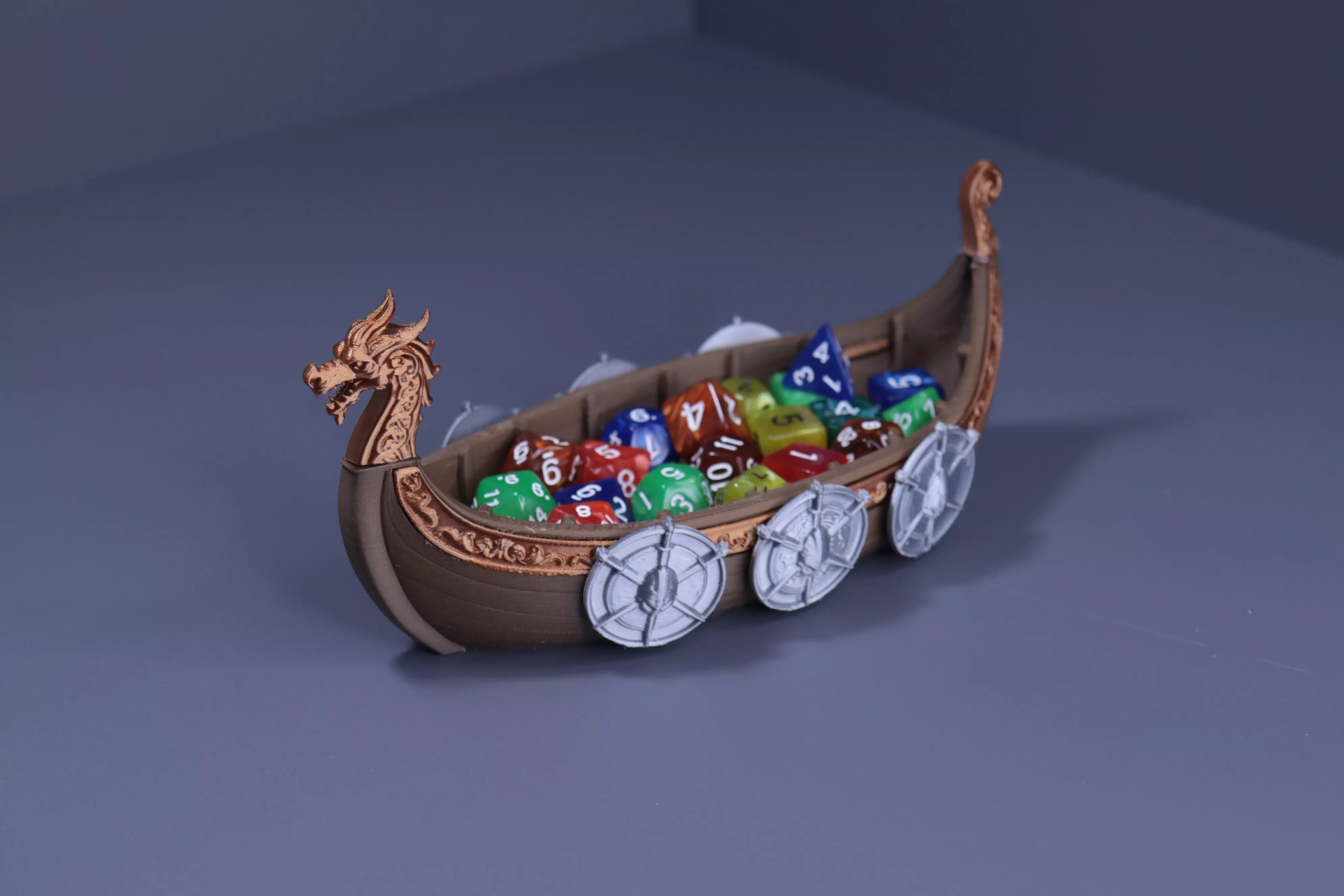 Viking Boat Dice HoldeR Free 3D print model
