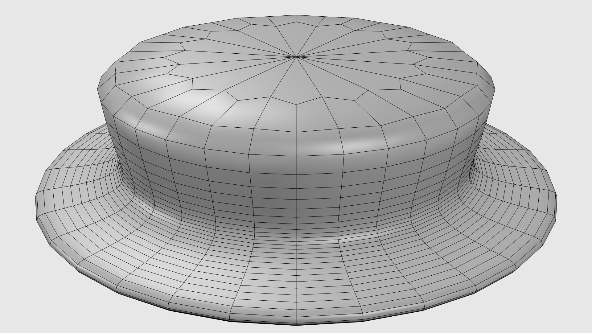 short hat Low-poly 3D model_2