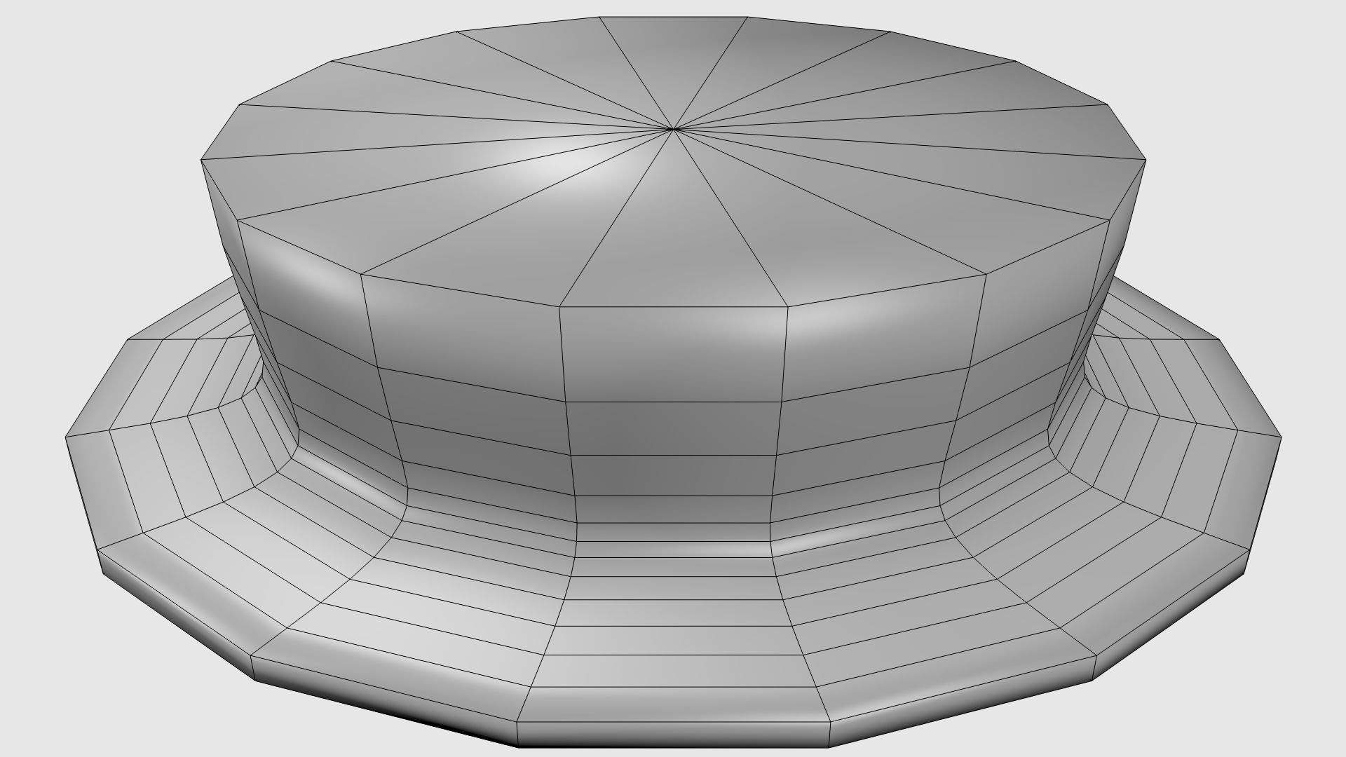short hat Low-poly 3D model_1