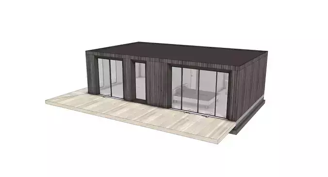 Tiny House Plan 3D Model 1 Bed Small House IFC SKP PDF CAD