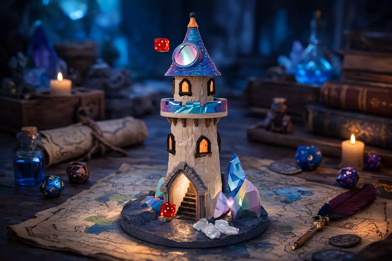 Castle Dice Tower Free 3D print model