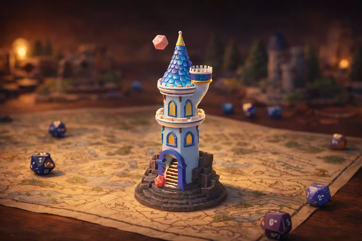 Castle Dice Tower 3D print model