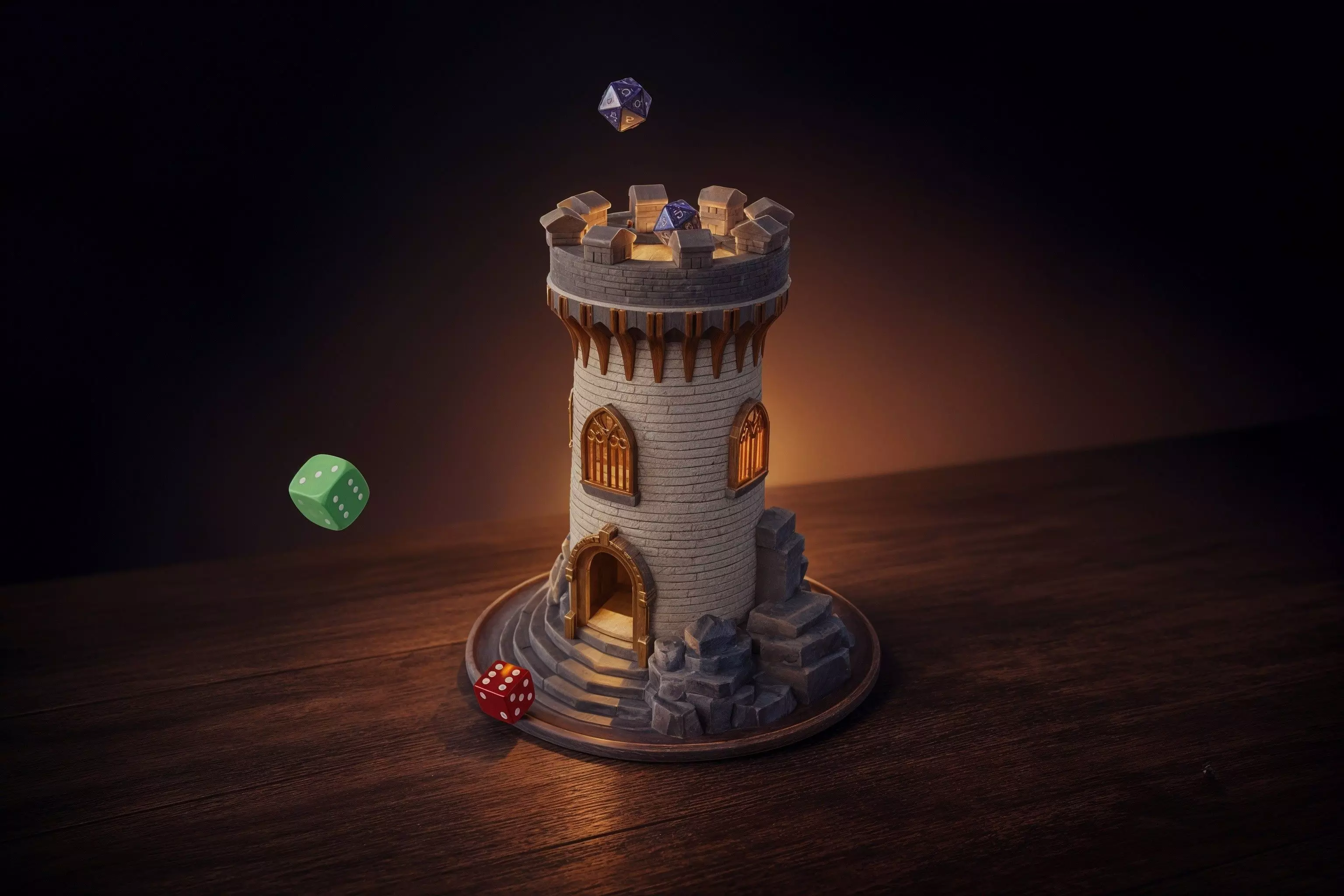 Castle Dice Tower 3D print model