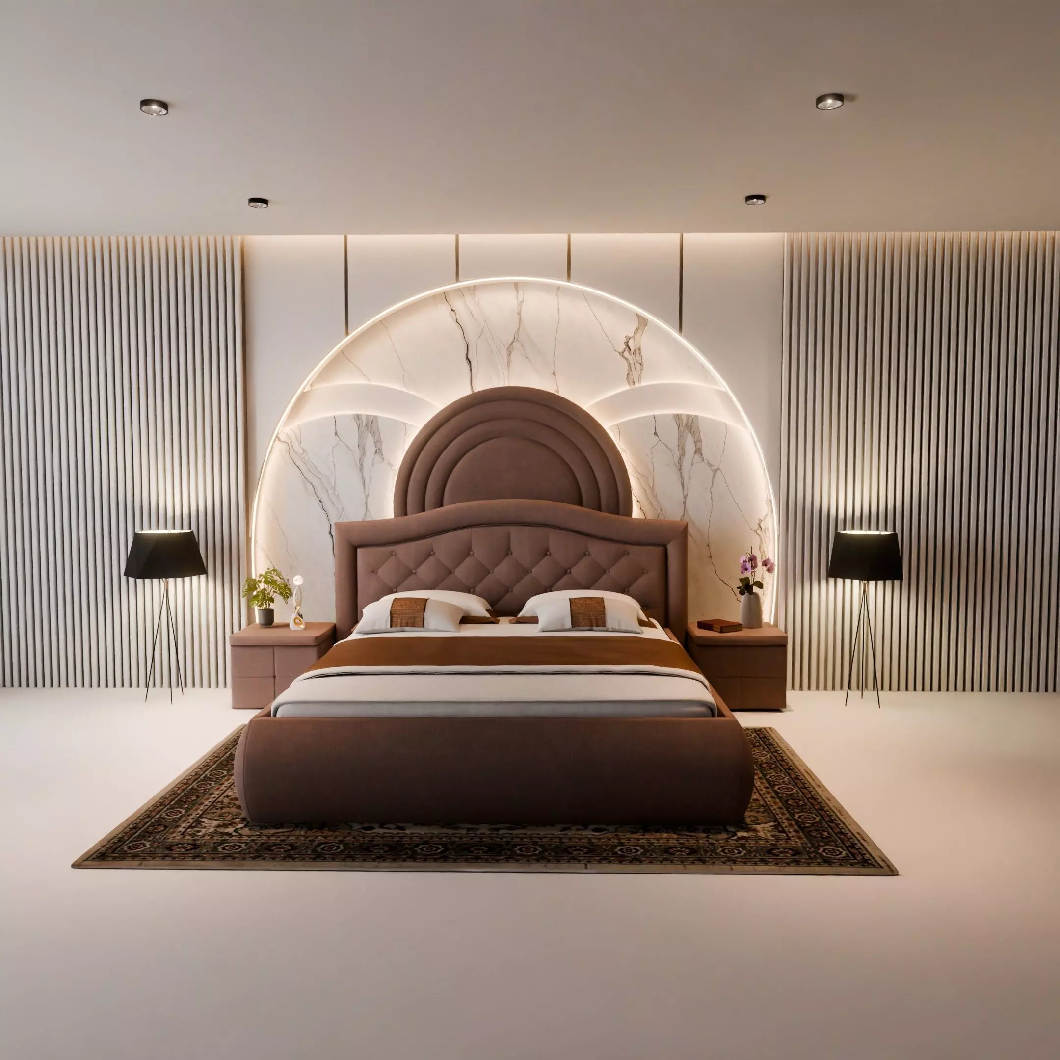 Luxury Modern Bedroom Interior Free low-poly 3D model