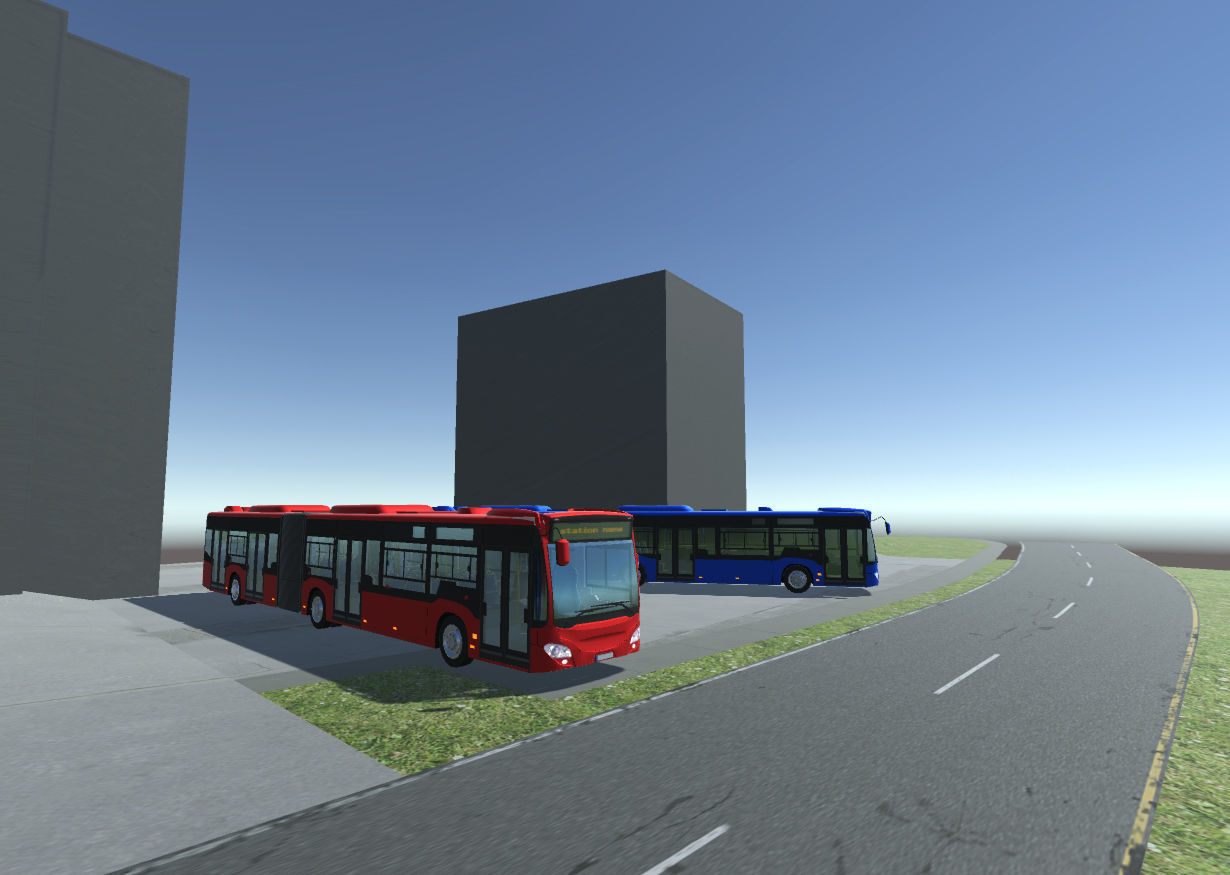 Long Bus with interior Low-poly 3D model_4