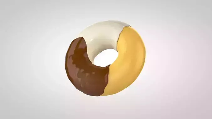 Dark and white chocolate doughnut