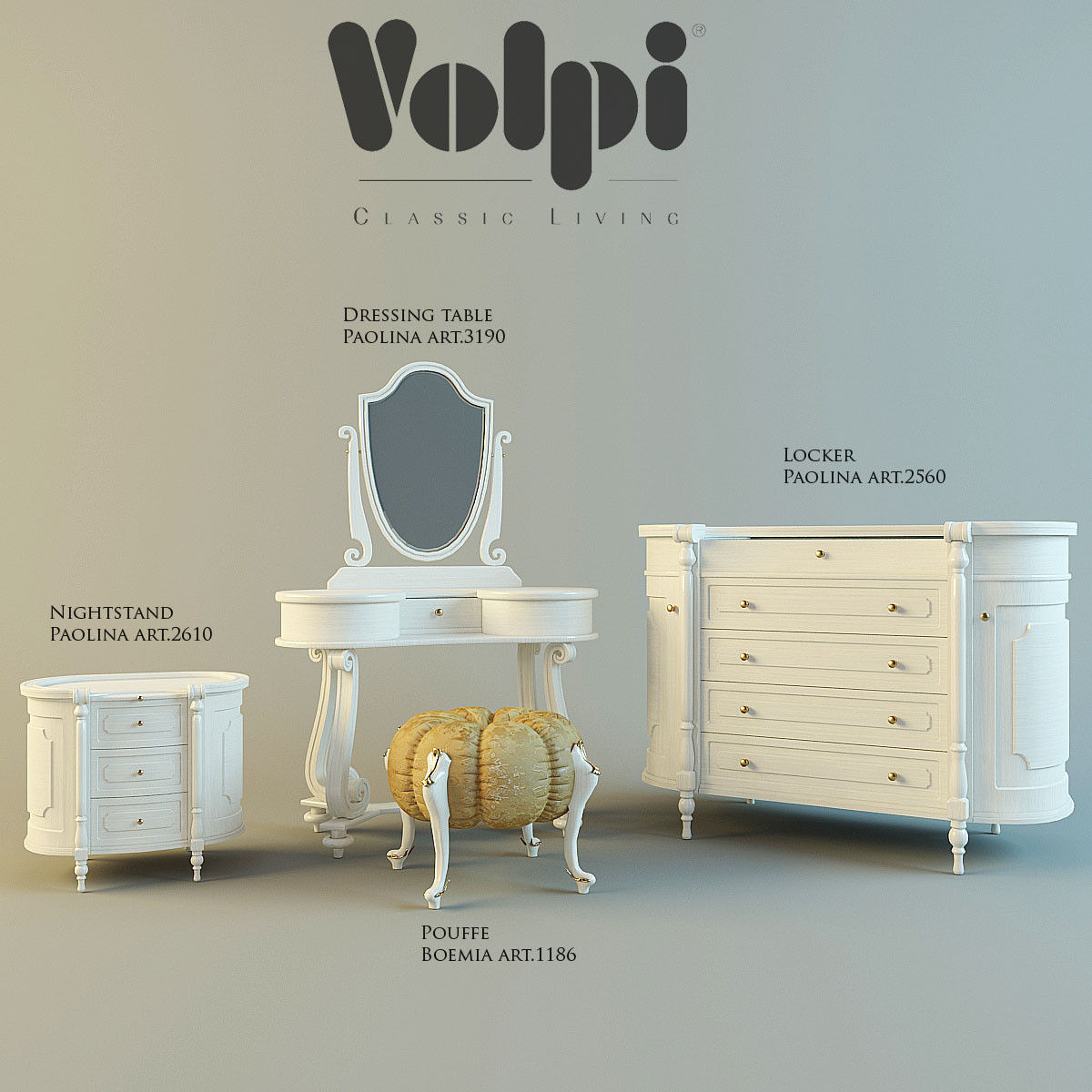 3d Set Of Furniture Paolina From Volpi Cgtrader Set Of Furniture Paolina From Volpi 3d Model