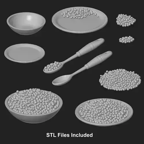 Serving Peas Set  3D print model 3