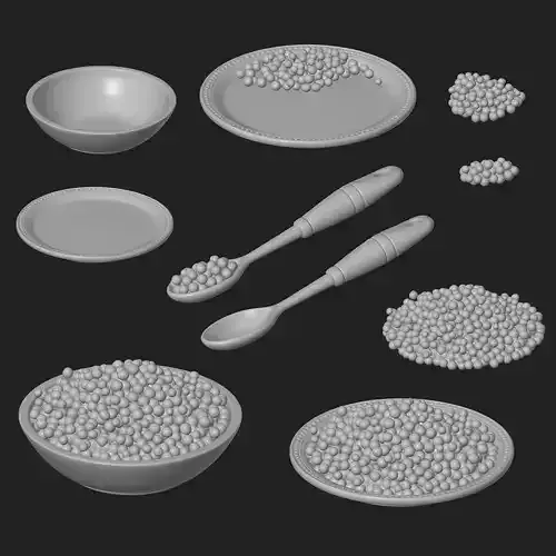 Serving Peas Set 3D print model