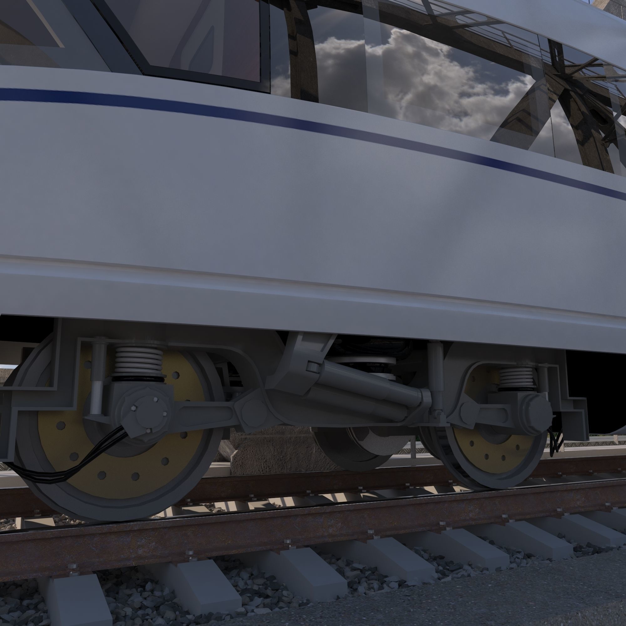 Hi-speed Electric Train Siemens Velaro CRH China 3D model_4