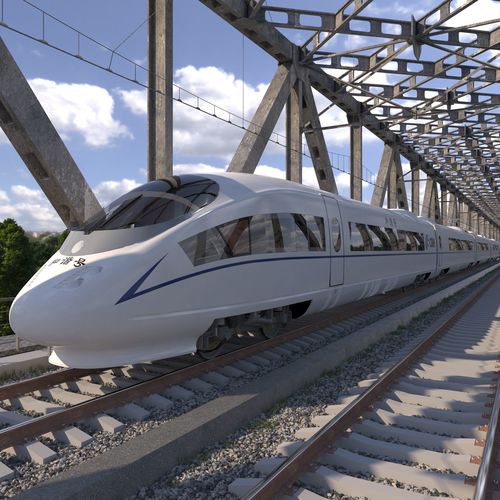 Hi-speed Electric Train Siemens Velaro CRH China 3D model