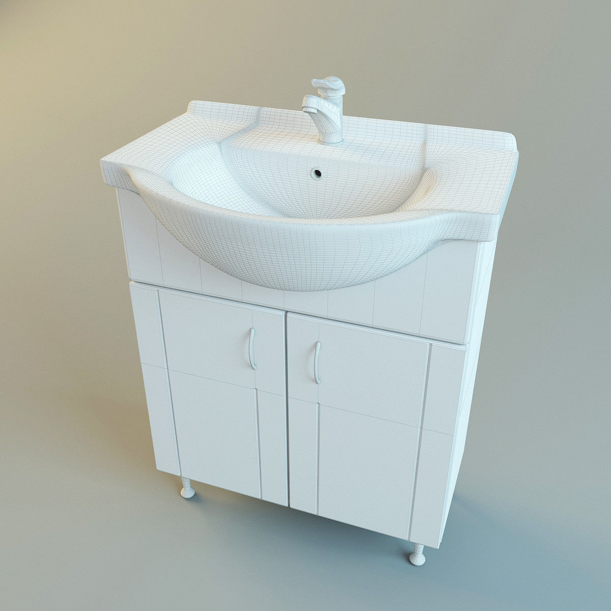 Washbasin bathroom sink 3D model_2