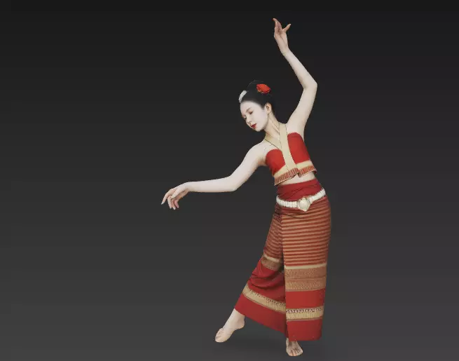 Chinese style scene Dancing Dai woman 2 3D model
